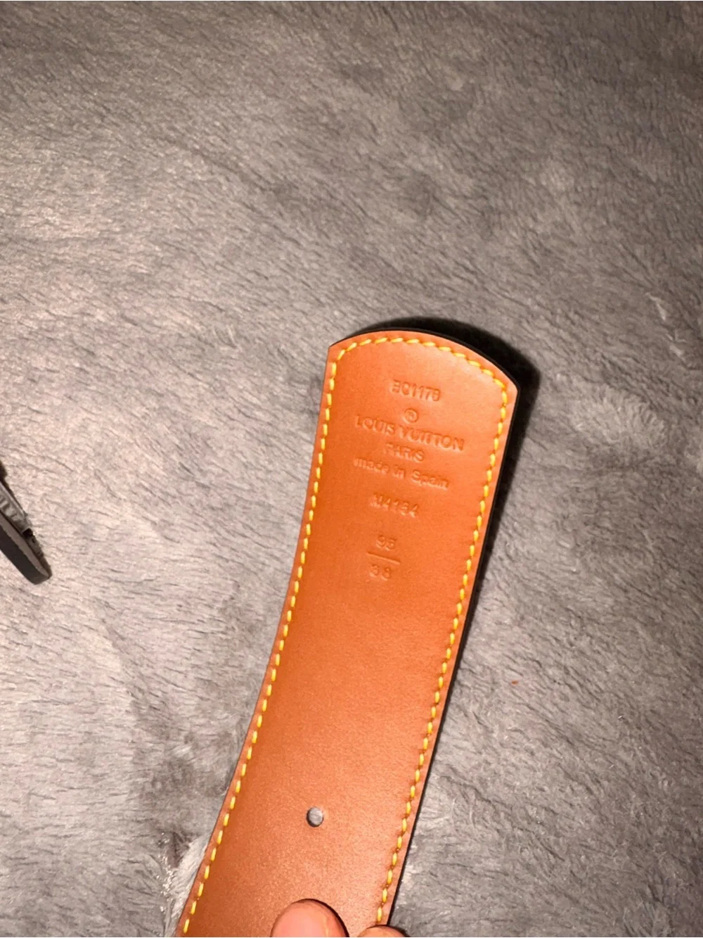 Louis Vuitton Beige and Tan Monogram LV Belt with Silver Buckle